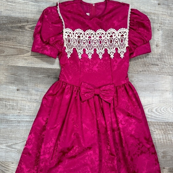Vintage Jessica McClintock  Gunne Sax  Magenta Pink Girls Dress Size 12 New - Picture 3 of 12
